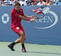 Grand Slam champion Stanislas Wawrinka of Switzerland in action during his round four match at US Open 2016