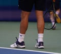 Grand Slam Champion Stanislas Wawrinka of Switzerland wears Yonex custom tennis shoes during his 2019 US Open quarter-final match