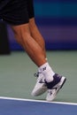 Grand Slam Champion Stanislas Wawrinka of Switzerland wears Yonex custom tennis shoes during his 2019 US Open quarter-final match