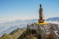 The grand statue photo of Goddess Guan Yin at Fansipan Mountain,Vietnam