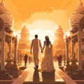 Grand Temple Wedding with Cultural Diversity
