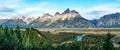 Grand teton mountains at snake river overlook Royalty Free Stock Photo