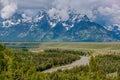 Grand Teton Mountains view from Snake River Overlook Royalty Free Stock Photo