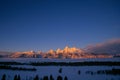 Grand Teton mountains in winter Royalty Free Stock Photo