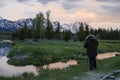 Grand Teton National Park at Dawn in May. Royalty Free Stock Photo