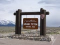 Grand Teton National Park Entrance Sign Royalty Free Stock Photo