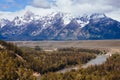 Grand Teton National Park from Snake River Overlook Royalty Free Stock Photo