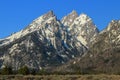 Rugged Grand Teton Peaks in Early Morning Light, Rocky Mountains, Grand Teton National Park, Wyoming, USA Royalty Free Stock Photo