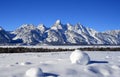 Grand Teton Peaks in the Bridger-Teton National Forest in Wyoming Royalty Free Stock Photo