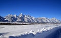 Grand Teton Peaks in the Bridger-Teton National Forest in Wyoming Royalty Free Stock Photo