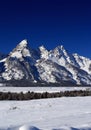 Grand Teton Peaks in the Bridger-Teton National Forest in Wyoming Royalty Free Stock Photo