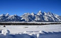 Grand Teton Peaks in the Bridger-Teton National Forest in Wyoming Royalty Free Stock Photo