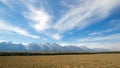 Grand Teton Peaks seen from Glacier View Turnout in Grand Teton National Park in Wyoming Royalty Free Stock Photo