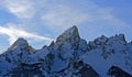 Grand Teton Peaks at sunset in the Bridger-Teton National Forest in Wyoming Royalty Free Stock Photo