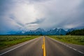 Grand Teton road shot Royalty Free Stock Photo