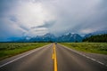 Grand Teton road shot Royalty Free Stock Photo