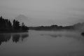 Grand Tetons in the morning fog