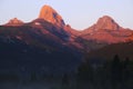 Grand Tetons Mountain Range Teton Mountains with Sunset Light Royalty Free Stock Photo