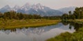 Grand Tetons Reflected in the Snake River Royalty Free Stock Photo