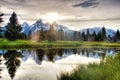 Grand Tetons reflection Royalty Free Stock Photo