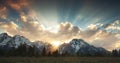 Grand Tetons Sunset Royalty Free Stock Photo