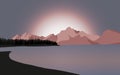 Grand Tetons background with sunset Royalty Free Stock Photo