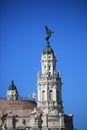 Grand Theater Of Havana. Corner tower and a fragment of a roof on a background of deep blue sky