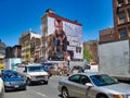 Grand Theft Auto or GTA painted mural billboard in the busy streets of the city of New York