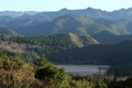 Grand torii of ex. Kumano Hongu Taisha shrine, view from Kumano pilgrimage route