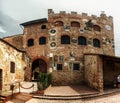 Brick facade in Tuscan town of Certaldo