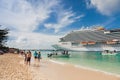 Grand Turk, Turk Islands Caribbean-31st March 2014: The cruise ship Carnival Breeze Royalty Free Stock Photo