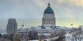 Grand Utah State Capital Building viewed in winter Royalty Free Stock Photo