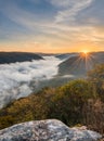 Grand View or Grandview in New River Gorge Royalty Free Stock Photo