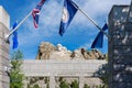 Grand View Terrace at Mount Rushmore National Monument, USA. Sunny day, blue sky. Royalty Free Stock Photo