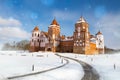 Grand view to Castle of Mir, Minsk Region, Belarus. Royalty Free Stock Photo