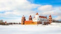 Grand view to Castle of Mir, Minsk Region, Belarus. Royalty Free Stock Photo