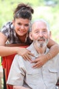 Grandad and granchild, happy family Royalty Free Stock Photo