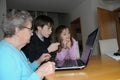 Grandma gets a lesson in computer operation