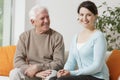 Granddad with his granddaughter Royalty Free Stock Photo