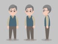 Set of Character grandfather character design