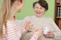 Granddaughter and grandma laughing Royalty Free Stock Photo