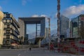 Grande Arche and Buildings at Day Under Cloudy Sky at La Defense District Royalty Free Stock Photo