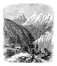 Grande Chartreuse, in the Rhone-Alpes, France, during the 1890s, vintage engraving Royalty Free Stock Photo
