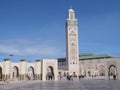 Grande Mosque Hassan II with minaret in Casablanca city in Morocco with clear blue sky in 2019 warm sunny spring day Royalty Free Stock Photo