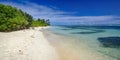 People taking sun bath on the beautiful beach of Petit Havre beach in south on Grande-Terre on Guadeloupe island