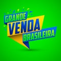 Grande venda Brasileira, Brazilian Great sale Portuguese text vector modern colorful banner