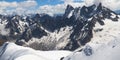 Grandes Jorasses from Aiguille du Midi Royalty Free Stock Photo