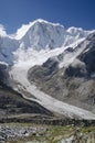 Grandes Jorasses peak and Leschaux glacier in the Alps Royalty Free Stock Photo