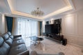Grandeur and Luxury: Inside a Stunning Villa Living Room Royalty Free Stock Photo