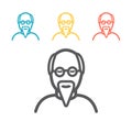 Grandfather cartoon line icon. Vector sign for web graphics.